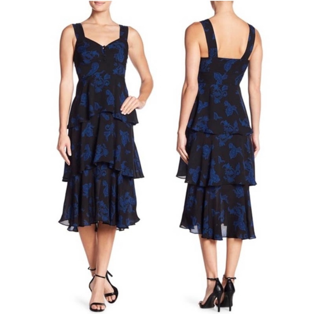 ALC Luna Silk Tiered Midi Dress